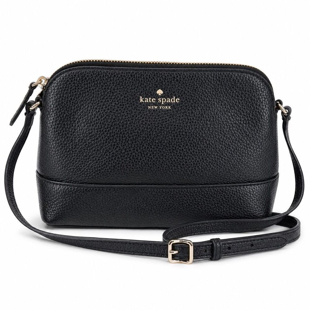 Kate Spade Southport Avenue Hanna Black Pebbled Leather Crossbody Bag